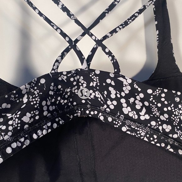 Lululemon Athletica Black White Dot Sports Bra Women Size 8 - Picture 3 of 4
